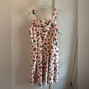 Unique Vintage Cherry Print Sleeveless Dress
